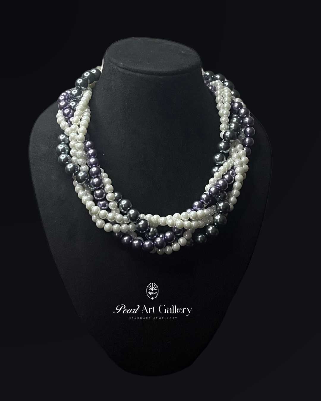 Braided Melody Choker (Purple, Grey, White) | Pearl Art Gallery