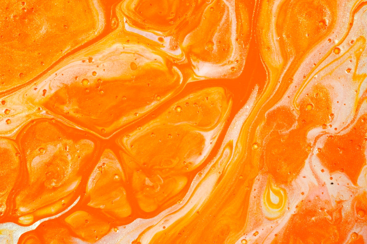 orange and blue abstract painting