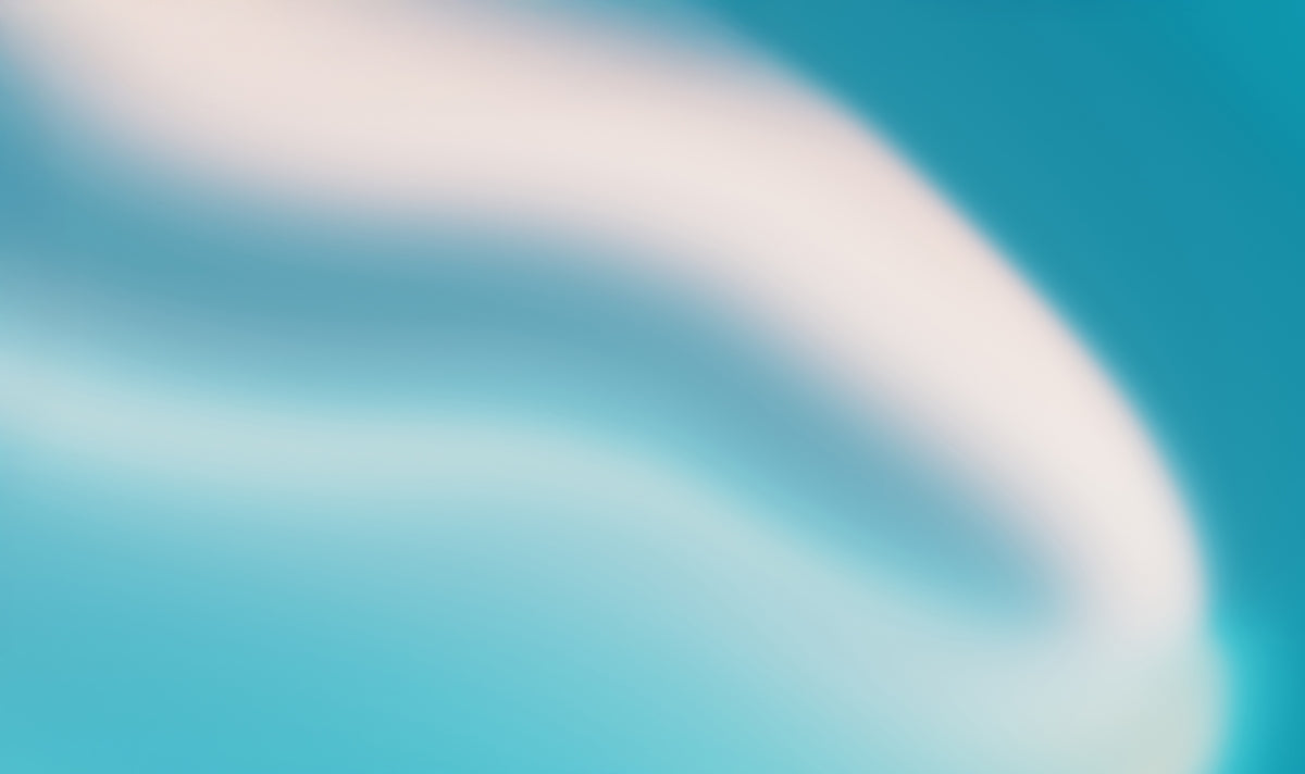 A soft white curve floats on a teal gradient.