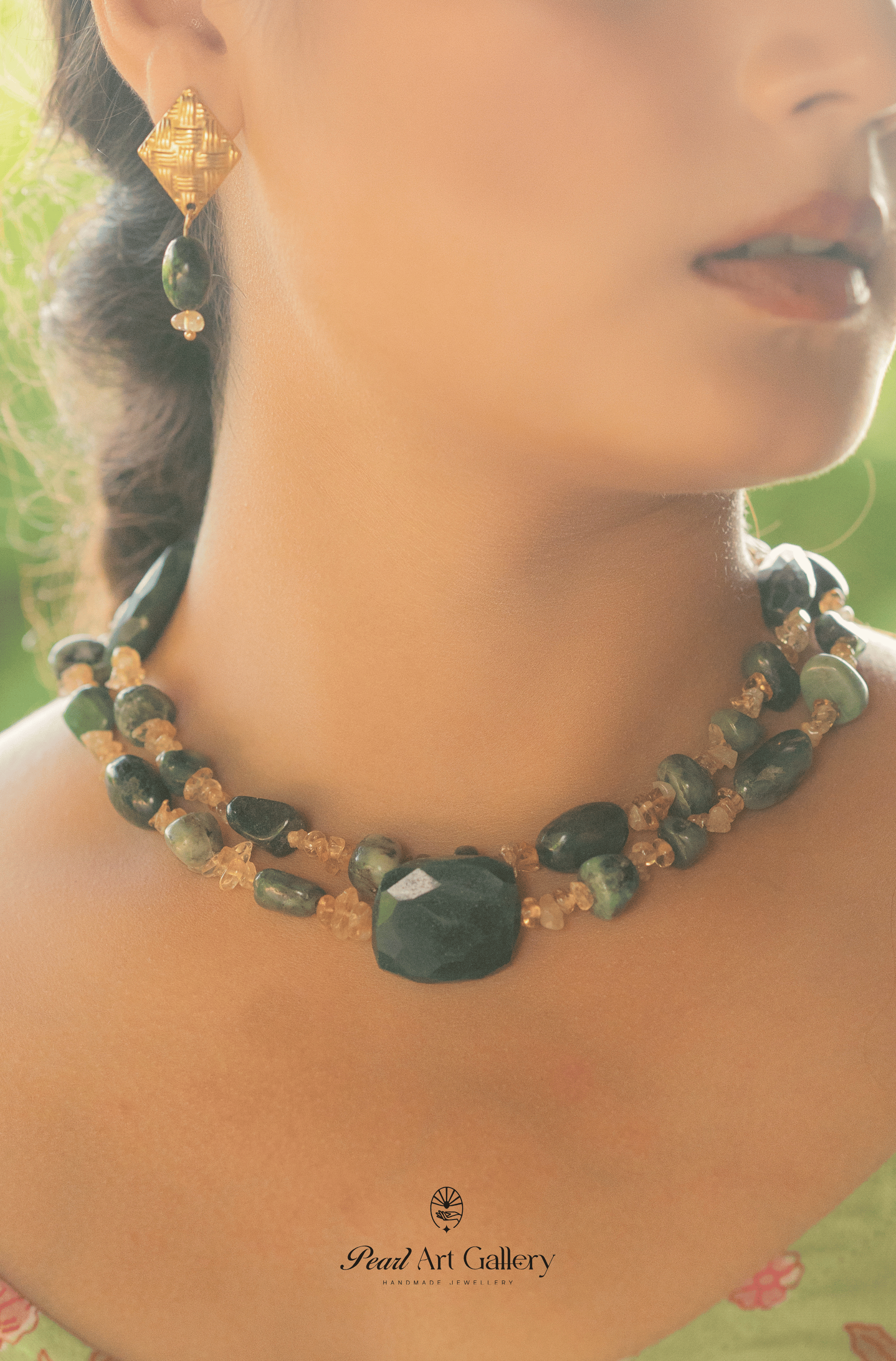 Green Jade Necklace – 2-in-1 Opera & Choker Set