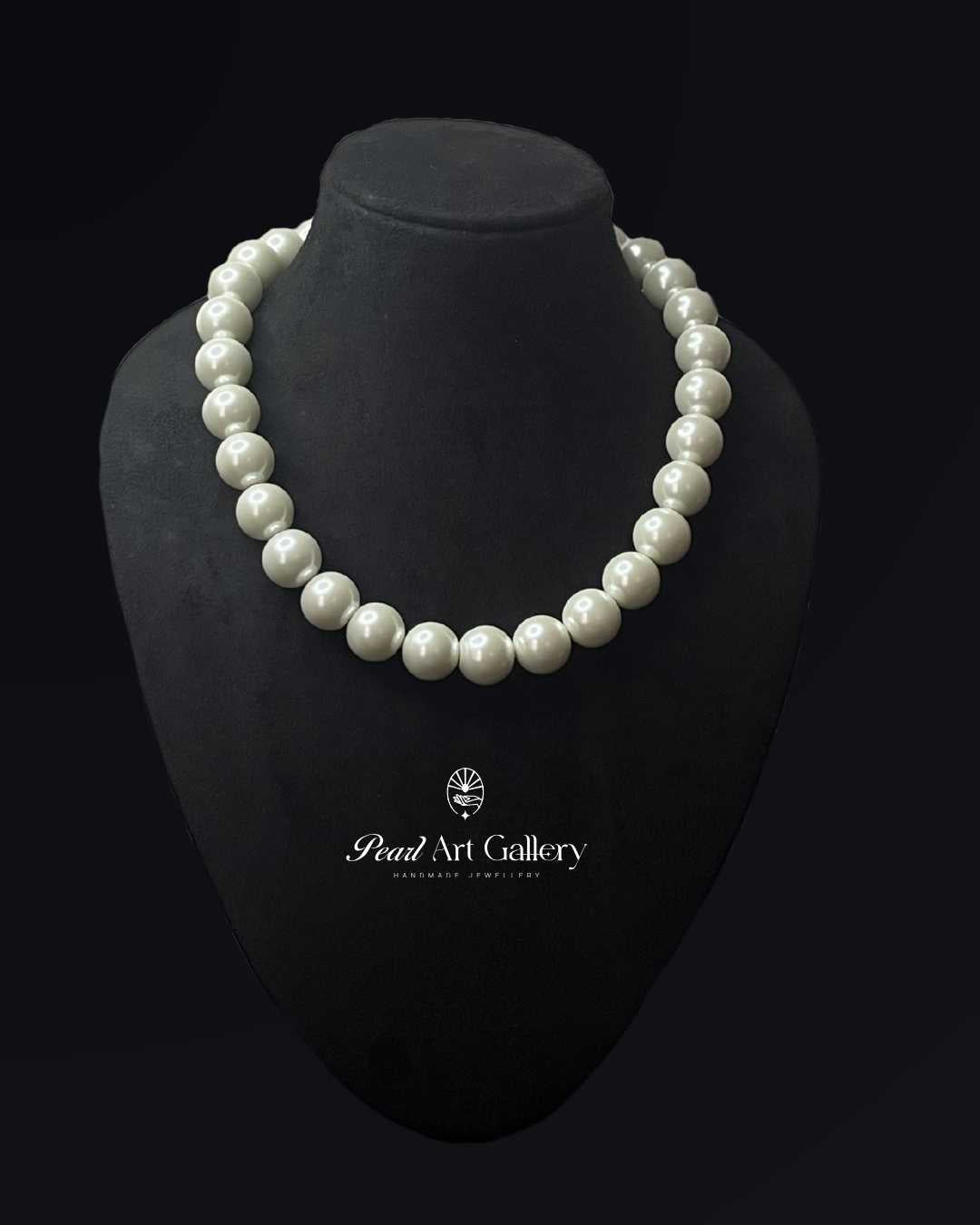 Classic White Pearl Collar (14MM) | Pearl Art Gallery
