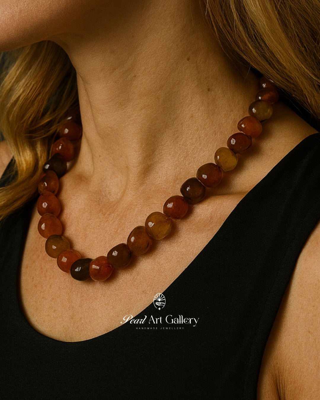 Agate Aura Collar (Brown) | Pearl Art Gallery