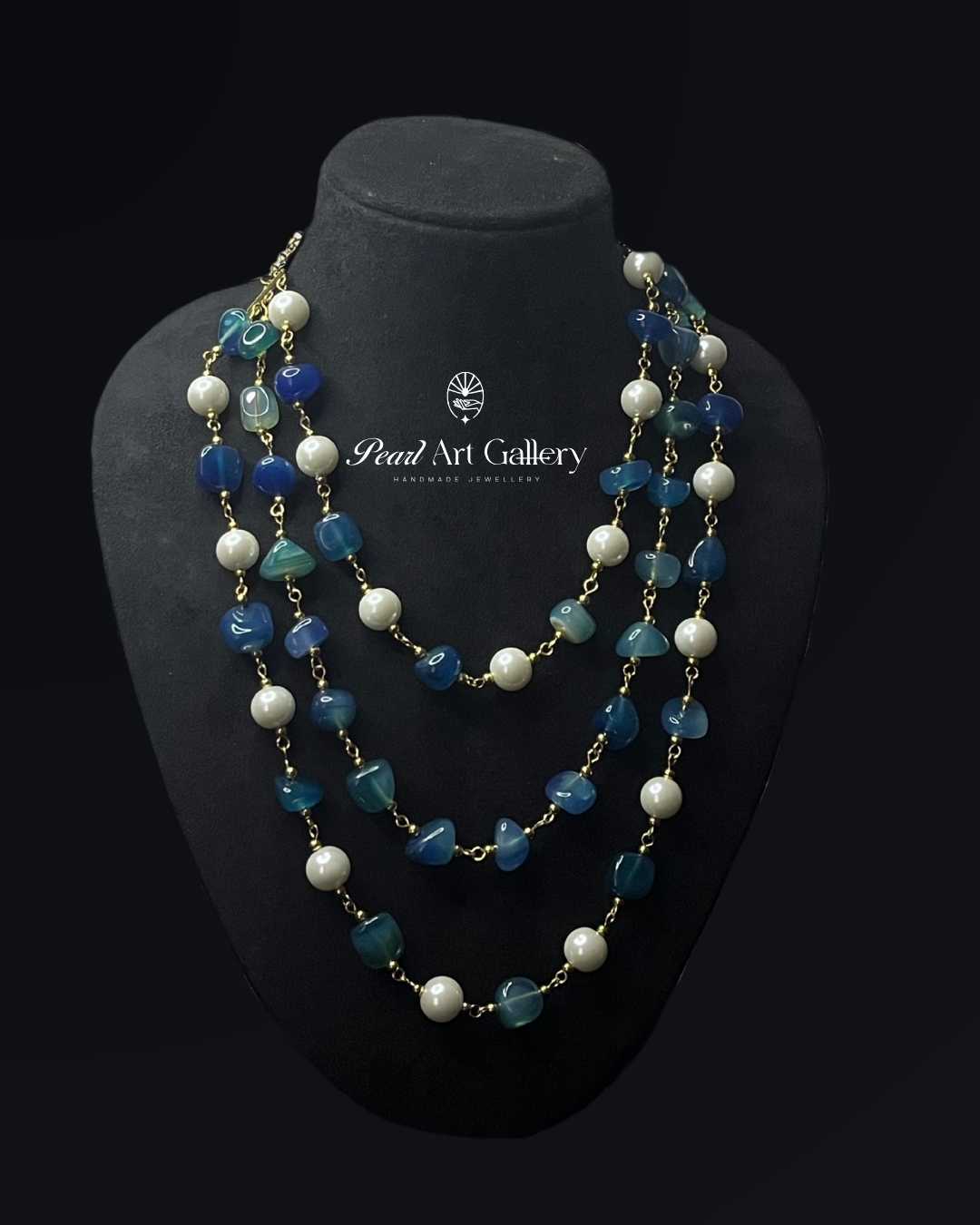 Layered Fusion Choker (Teal Blue) | Pearl Art Gallery