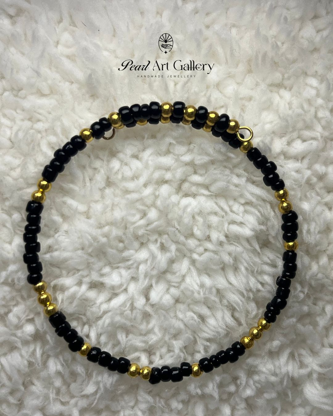 Golden Touch Seed Bead Bracelet – Flex Fit