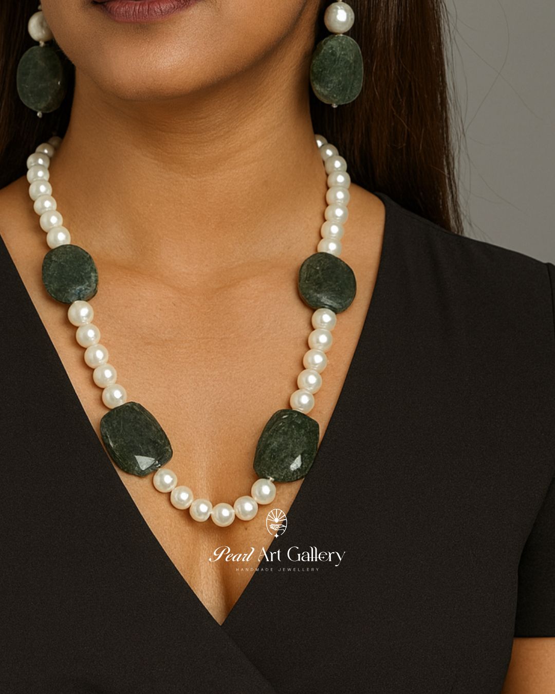 Indian Fusion Princess (Green Jade) | Pearl Art Gallery