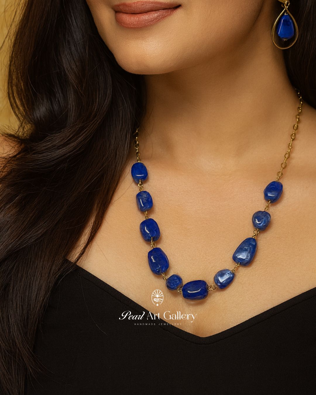 Chain Of Dazzle Matinee (Blue Lazuli) | Pearl Art Gallery