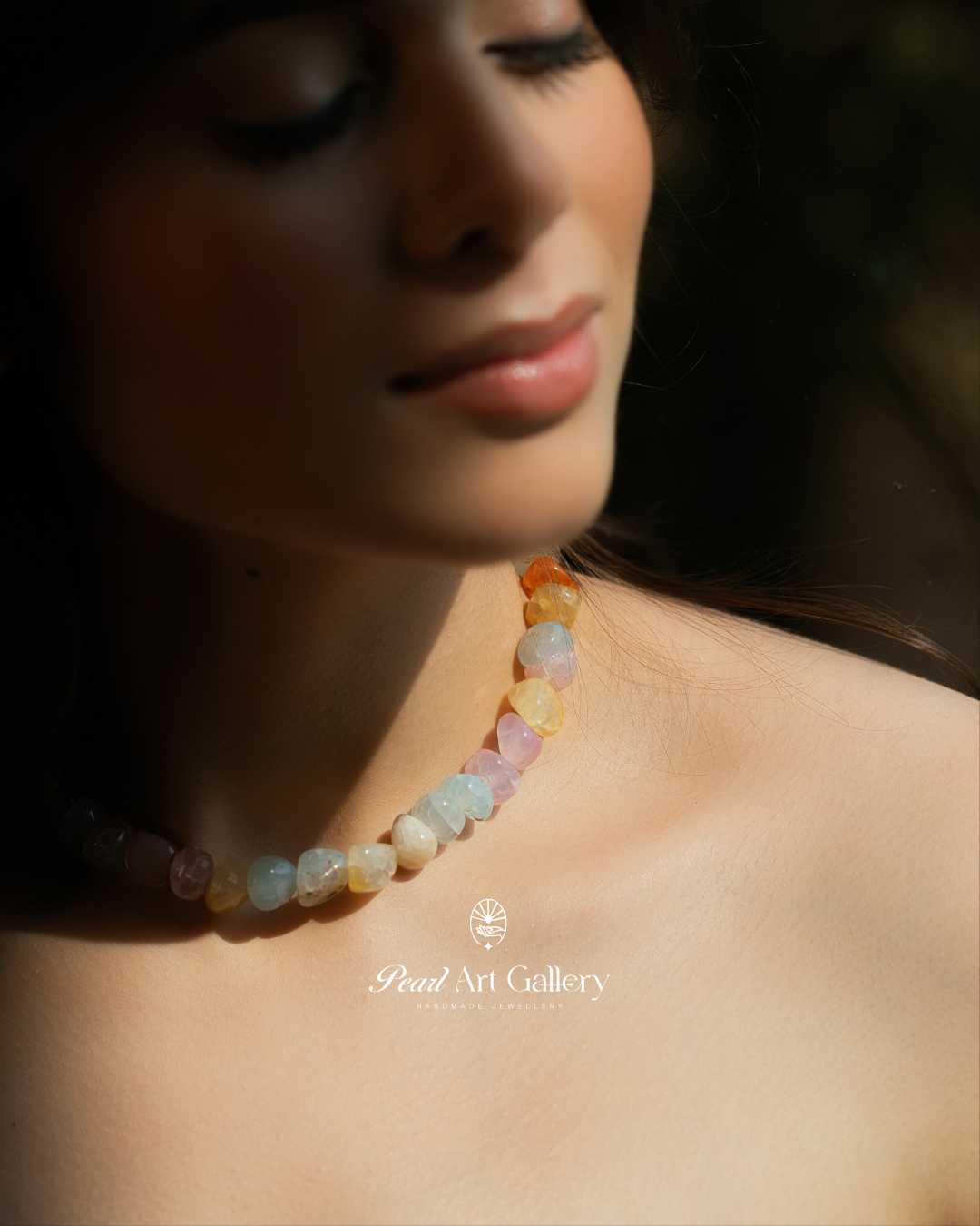 Agate Aura Collar (Multi Color) | Pearl Art Gallery