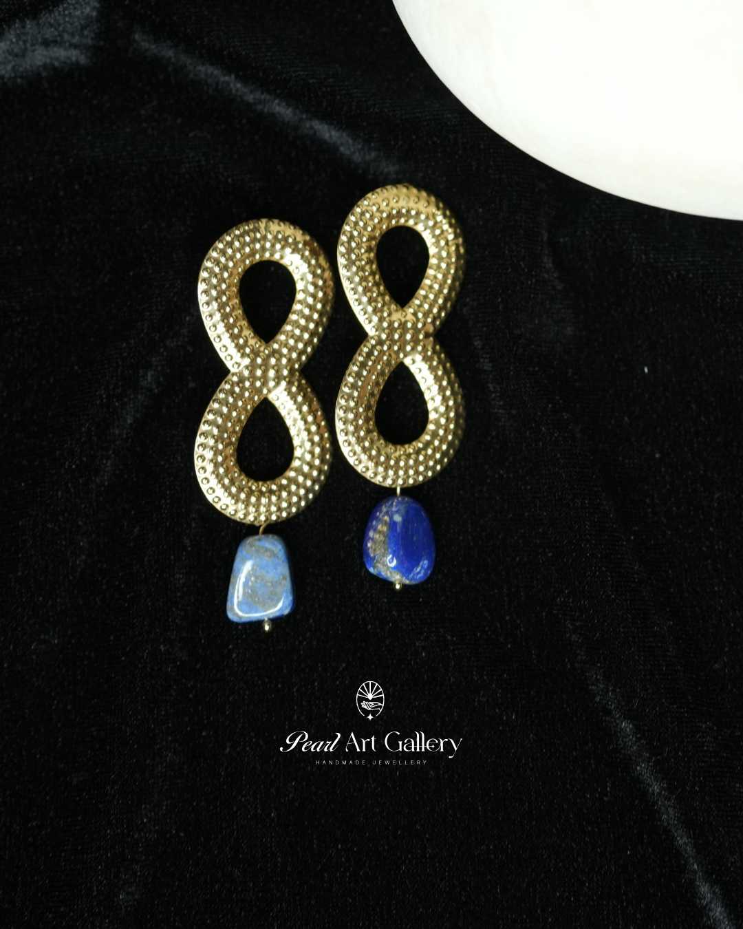 Lapis Infinity Stud Earrings - Pearl Art Gallery