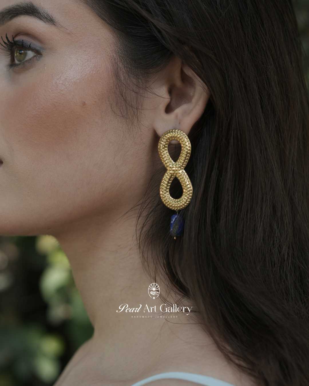 Lapis Infinity Stud Earrings - Pearl Art Gallery