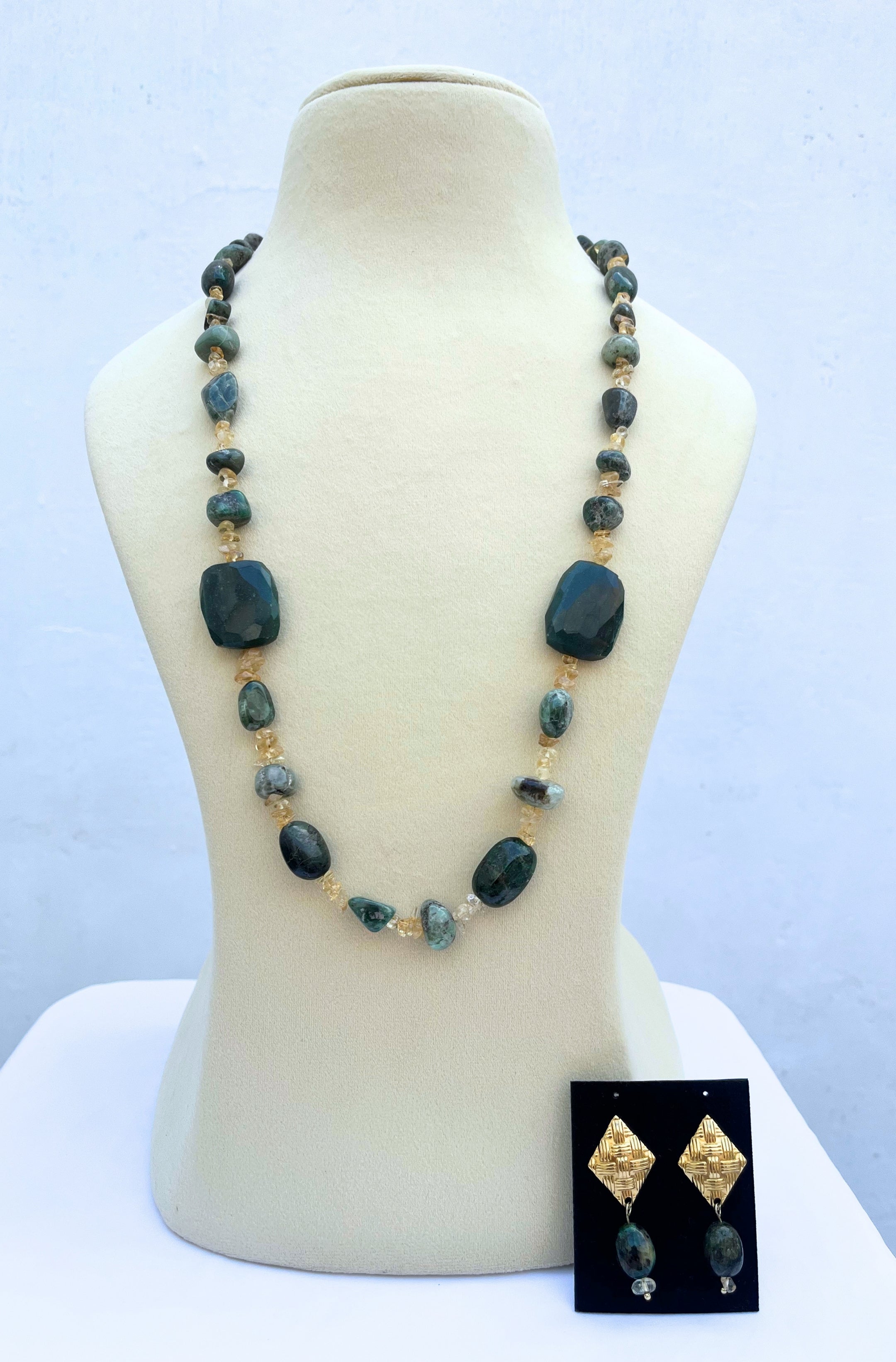 Orange pearl choker necklace – 2-in-1 matinee with agate nuggets, handmade